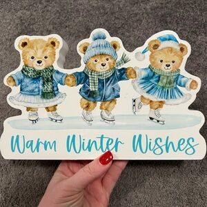 Warm Winter Wishes Bear Home Decor.